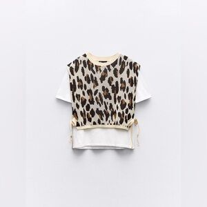 ZARA Leopard Print Vest with ties NWT Size S
